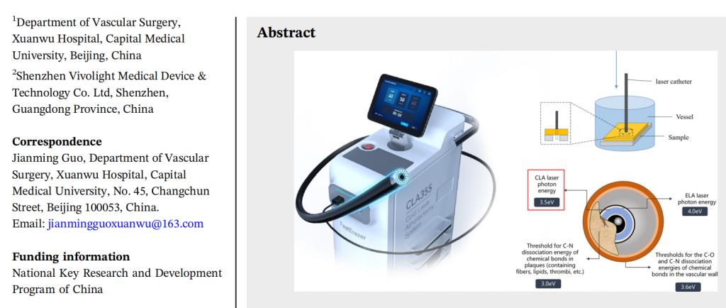 355 nm Kaltlaser öffnet erfolgreich verstopfte Gefäße: In-vitro-Studie des Xuanwu-Krankenhauses und von Vivolight Medical