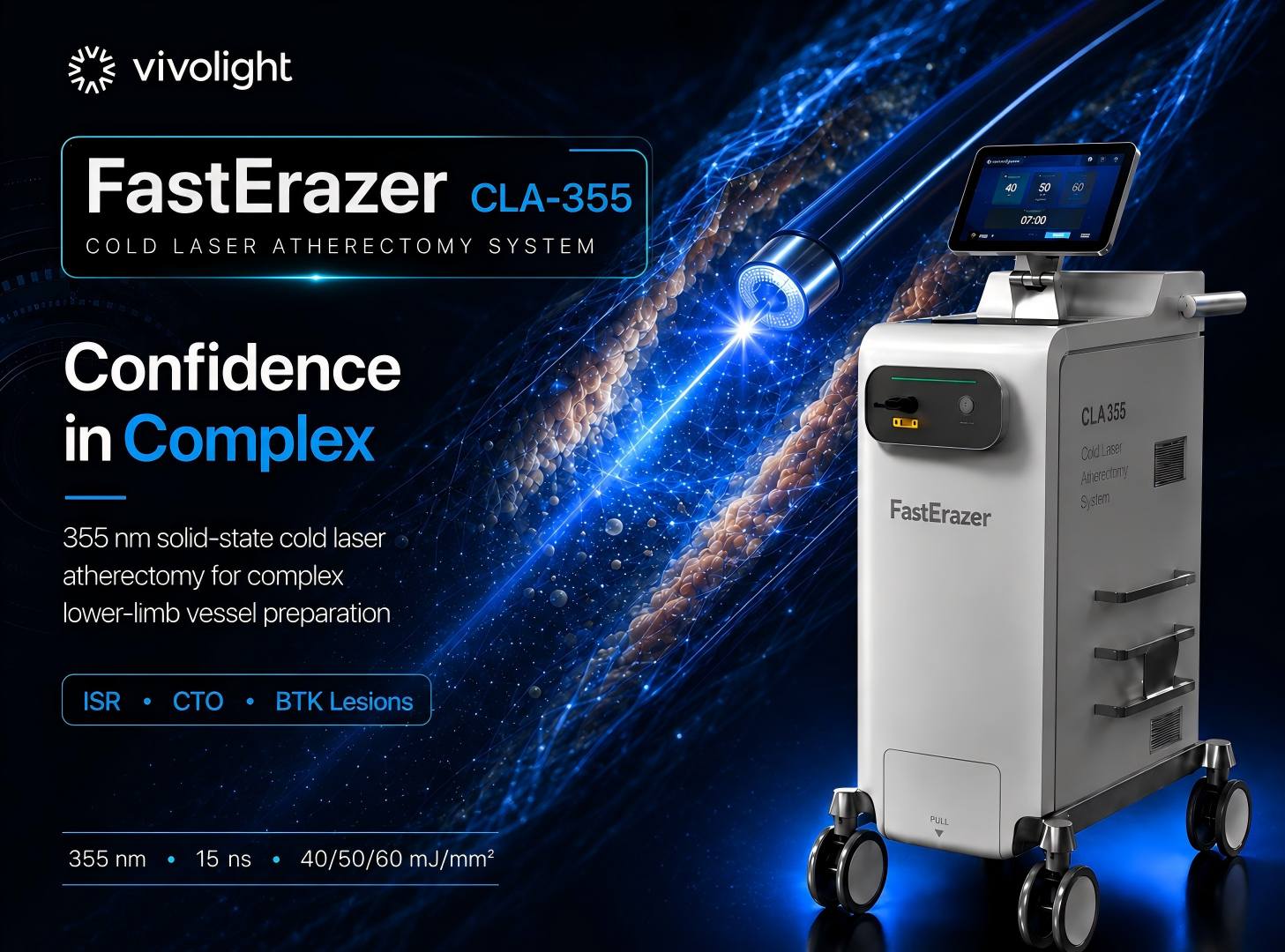 Das FastErazer 355 nm Kaltlaser-Atherektomiesystem von Vivolight erhält die NMPA-Zulassung in China.